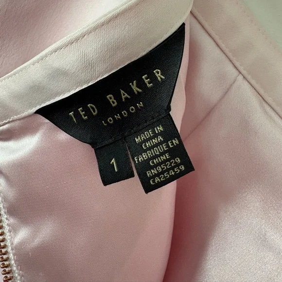 Ted Baker Light Pink Satin Floral Pleated A-Line Skirt Size US 4 Summer Feminine - Picture 6 of 8